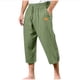 thumbnail image 2 of Ceisia Men's Gift Relaxed Three-quarter Cotton Linen Pants Breathable Elastic Waist Frog Button Multi-Color, 2 of 7