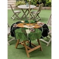 thumbnail image 3 of St. Patrick's Day Outdoor Tablecloth - 54 Inch Round Dining Table Cover, Green Kitten Cats Lucky Shamrock Black Plaid Waterproof Outdoor Table Cloth with Umbrella Hole & Zipper for Picnic/Patio/Party, 3 of 7