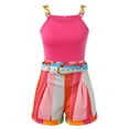 thumbnail image 4 of DHFJKG 2 Piece Sets For Women Summer Boho Outfits Floral Sleeveless Scoop Neck Tank Top High Waisted Shorts With Belt Beach Vacation Clothes Soft Outfit, 4 of 8