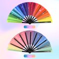 thumbnail image 3 of Ventilador de mano Jeyeou Rainbow Rave con purpurina holográfica con funda, 3 of 7