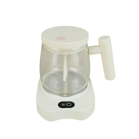 QSTDGVPW Auto Stirring Mug with Warmer Coaster High Speed Drinks Stirrer Cup for Desk White