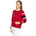 thumbnail image 3 of Alfred Dunner Women's Petite Striped Sleeve Sweater, 3 of 6