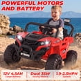 thumbnail image 3 of Ktaxon 12V Kids Electric Ride On Car w/ Parent Remote Control, Bluetooth, Lights, 3 Speeds, Powered Wheel Ride On Toy for Boys & Girls Ages 2-6, Red, 3 of 9