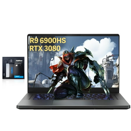 Asus Zephyrus G15 15.6'' 240Hz QHD Gaming Laptop, AMD Ryzen 9 6900HS, GeForce RTX 3080 8GB GDDR6, 16GB DDR5 RAM, 2TB PCIe SSD, Backlit Keyboard, HD Webcam, Win 11 Pro, Gray, 32GB USB Card