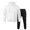 134#White, variant on Unisex Solid Hoodie Jogger Pants Set Long Sleeve Plain Hooded Top Elastic Cuff Joggers 2 Piece Tracksuit Outfit XL