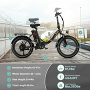 Elifine 500W Foldable Electric Bike, 20 x 3.0 Fat Tire Electric Bicycle Max. 19.8mph Commuter Ebike, 48V 10.4Ah Removable Battery UL 2849 with 5 Riding Modes Electric Bike for Men Women Senior