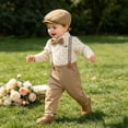 thumbnail image 6 of Lovzfmll 4-Piece Boy's Set, Polka Dot Bodysuit & Bib Pants & Hat & Bow Tie, Formal Wear for Toddler, 12-18 Months, 6 of 6