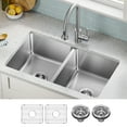 thumbnail image 3 of KRAUS Fairlane 33” Undermount Double Bowl 18-Gauge Stainless Steel Kitchen Sink, 3 of 8