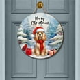 thumbnail image 2 of Merry Christmas Cocker Spaniel Enjoys Woofmas Winter Xmas Holiday Round Wood Sign Cockers Dog Lover Gifts Hanging Wall Home Decor - 02022, 2 of 5