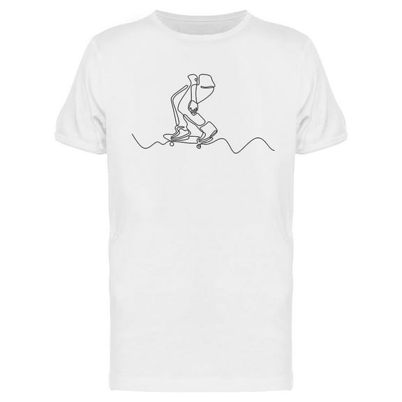 One Line Skateboarding T-Shirt Men -Image by Shutterstock, Male Large