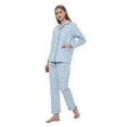 thumbnail image 5 of GLOBAL Womens Flannel Cotton Pajama Set Long PJs Flannel Loungewear Sleepwear,Size S-3XL, 5 of 5