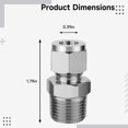 thumbnail image 4 of 2 PCS Stainless Steel Compression Tube Fittings, 304 SS Straight Union Connector 10mm, Double Ferrule Compression Coupling, Metal Tube Adapter for Pneumatic Air Water Line, 4 of 5