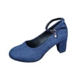 thumbnail image 2 of Willtoo Mary Jane Heels for Women Platform High Heels Shoes Dress Round Toe Faux Suede Pumps Pair with Dress Party, 2 of 7