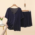 thumbnail image 6 of WRKEKC Pajama Shorts Set for Women Short Sleeve Top with Elastic Waist Shorts Sleepwear Loungewear Pajamas Sleep Set, 6 of 6