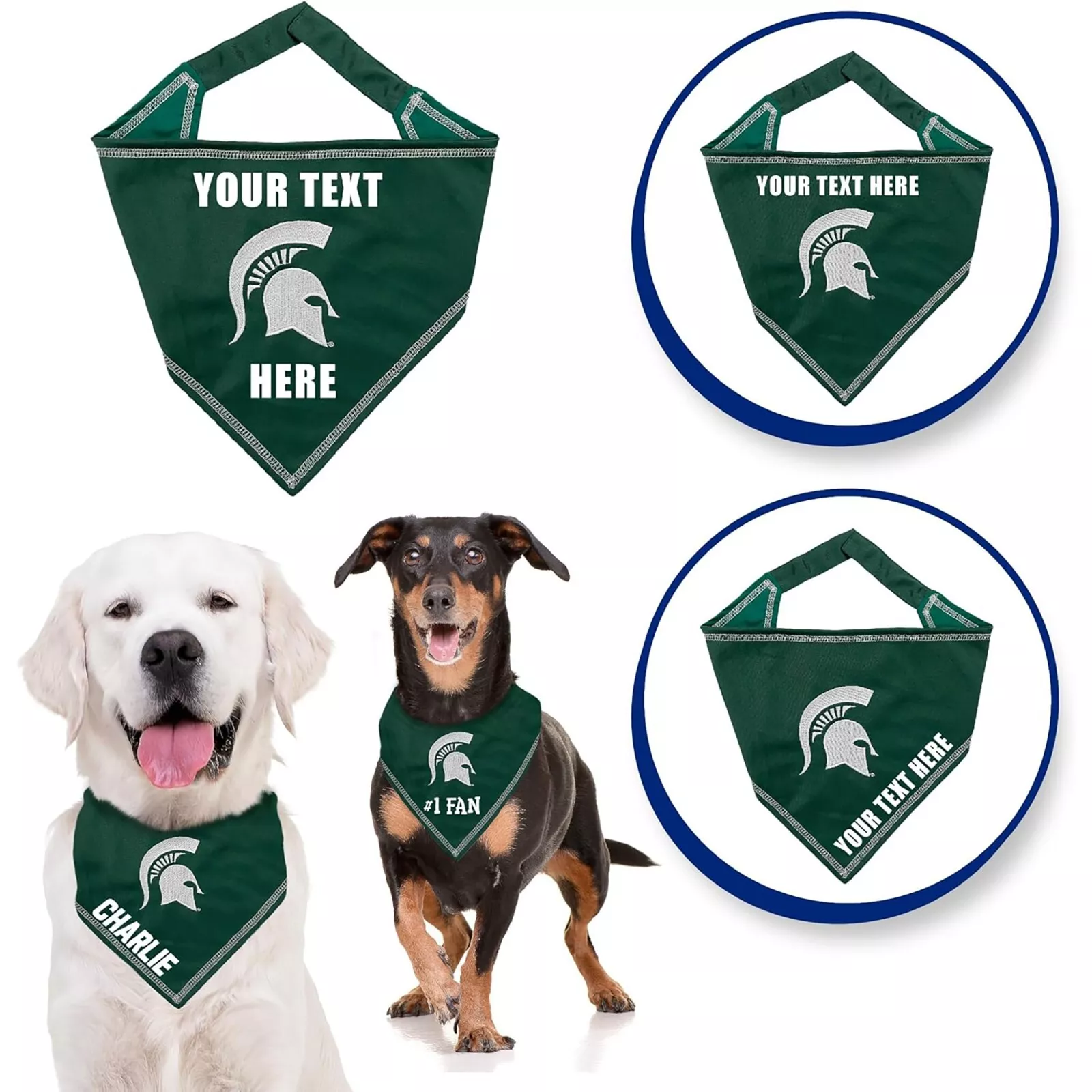 Pets First NCAA Personalized Tie Bandana for Dogs & Cats Sporty Dog Bandana