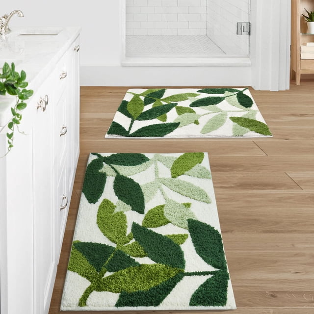 Juego de alfombras de baño Gibelle de 46 x 66 cm y 51 x 81 cm de felpa antideslizante