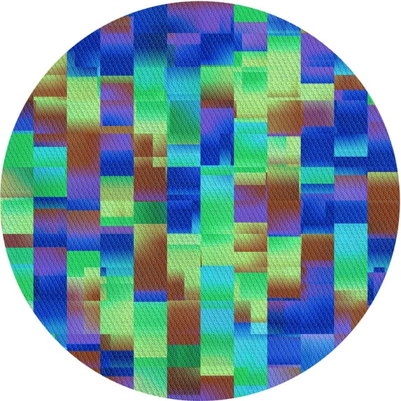 Ahgly Company Indoor Round Patterned Deep Periwinkle Purple Area Rugs, 6' Round