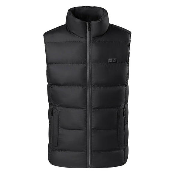 IROINNID Men's Leisure Dual-control Nine-zone USB Heating Vest Electric Heating Jacket Turtleneck Sleeveless Solid Color Clothe Heating Padded Coat