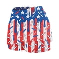thumbnail image 6 of Womens Dresses Summer Patriotic Printed Mini Skirt Elastic Waist Double Layer Anti Pocket Bottom for Casual Workout Tennis, 6 of 6
