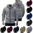 thumbnail image 1 of Sentmoon Men Jacket Winter Coat for Men Men's Fleece Hooded Jacket Solid Color Thickened Warm Multi-Pocket Workwear Coat for Everyday Wear and Casual Outfits M, 1 of 8