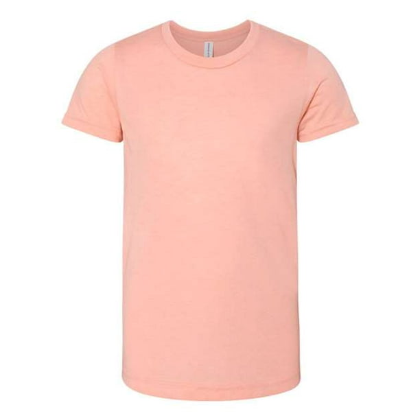 Camiseta de manga corta Triblend para jóvenes de Bella + Canvas M Melocotón Triblend bella lienzo 3413Y