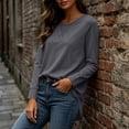 thumbnail image 7 of Kezqiaxn Long Sleeve Shirts for Women Fashion Clothing Crew Neck Loose Casual Tops Womens Blouses Fall Clothes, 7 of 7