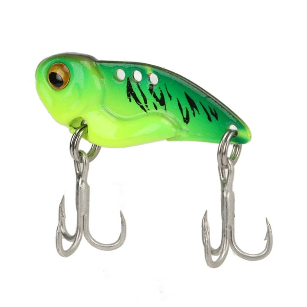VIB Fishing Lure, Reusable 3D Eyes Artificial Bait For Freshwater Green  Body And Black Stripes 