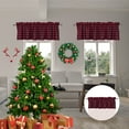 thumbnail image 4 of Christmas Curtains Buffalo Plaid Decoration Kitchen Valance Curtains Buffalo Check Farmhouse Living Room Treatment Decor Curtains 16.14 X 51.18 2 Pack, 4 of 6