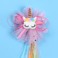 thumbnail image 4 of 2Pcs Forme de Licorne Maille Cheveux Pinces Dégradé Coloré Faux Cheveux Gland Barrette Enfants Coiffe, 4 of 7