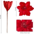thumbnail image 2 of 5Pcs 10inch Christmas Glitter Flowers Christmas Tree Ornaments Artificial Poinsettia Flower Stems Floral Picks for Xmas Wedding DIY Crafts Wreath Party Floral Decorations, 2 of 7