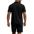 thumbnail image 5 of hotojiny Men's 2 Pieces Sets Tracksuit Summer Casual Outfits Short Sleeve Quarter Zip Shirt Breathable Beach Shorts Sweatsuit(Black,Medium), 5 of 5