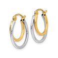 thumbnail image 2 of 14K Yellow and White Gold Double Hoop Earrings, 2 of 4