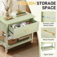 thumbnail image 4 of Ktaxon Solid Wood Nightstand with One Drawer Traditional Cottage Bedside Table, Green, 4 of 9
