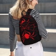 thumbnail image 5 of Disketp Red Spider print Canvas Backpack Lightweight Travel Daypack Student Rucksack Laptop Backpack-Small, 5 of 5