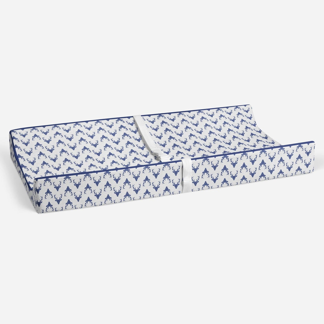 Bacati - Bucks Navy Quilted Muslin Changing Pad Cover