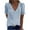 Blue, variant on UPPADA Womens Summer Pom Pom Shirts V Neck Fashion Loose Fit Tops Ladies Short Sleeve Lace Tunic Tees Casual Comfy Blouses