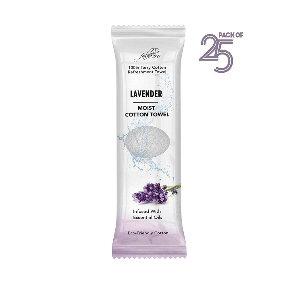 FabbPro Oshibori Moist Terry Cotton Refreshment Towels (25 Pack, 8 x 8