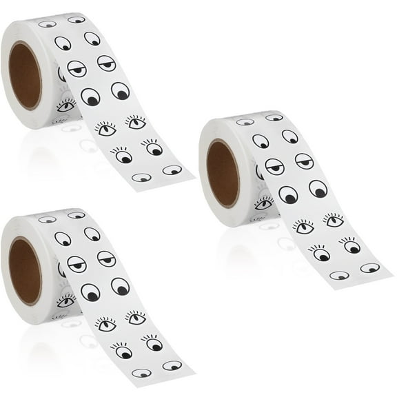 3 Rolls Sticky Eyes for Crafts Removable Patch Decoration