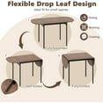 thumbnail image 3 of 3-Piece Drop Leaf Dining Table Set, Extendable Kitchen Breakfast Table with 2 Chairs, Space Saving Folding Dining Room Set for Home Kitchen, Apartment, Small Space, Rustic Brown, 3 of 9