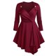 thumbnail image 1 of Camiseta Asimétrica Botones Tamaño Plus Rosegal  Mangas largas de talla grande, 1 of 5