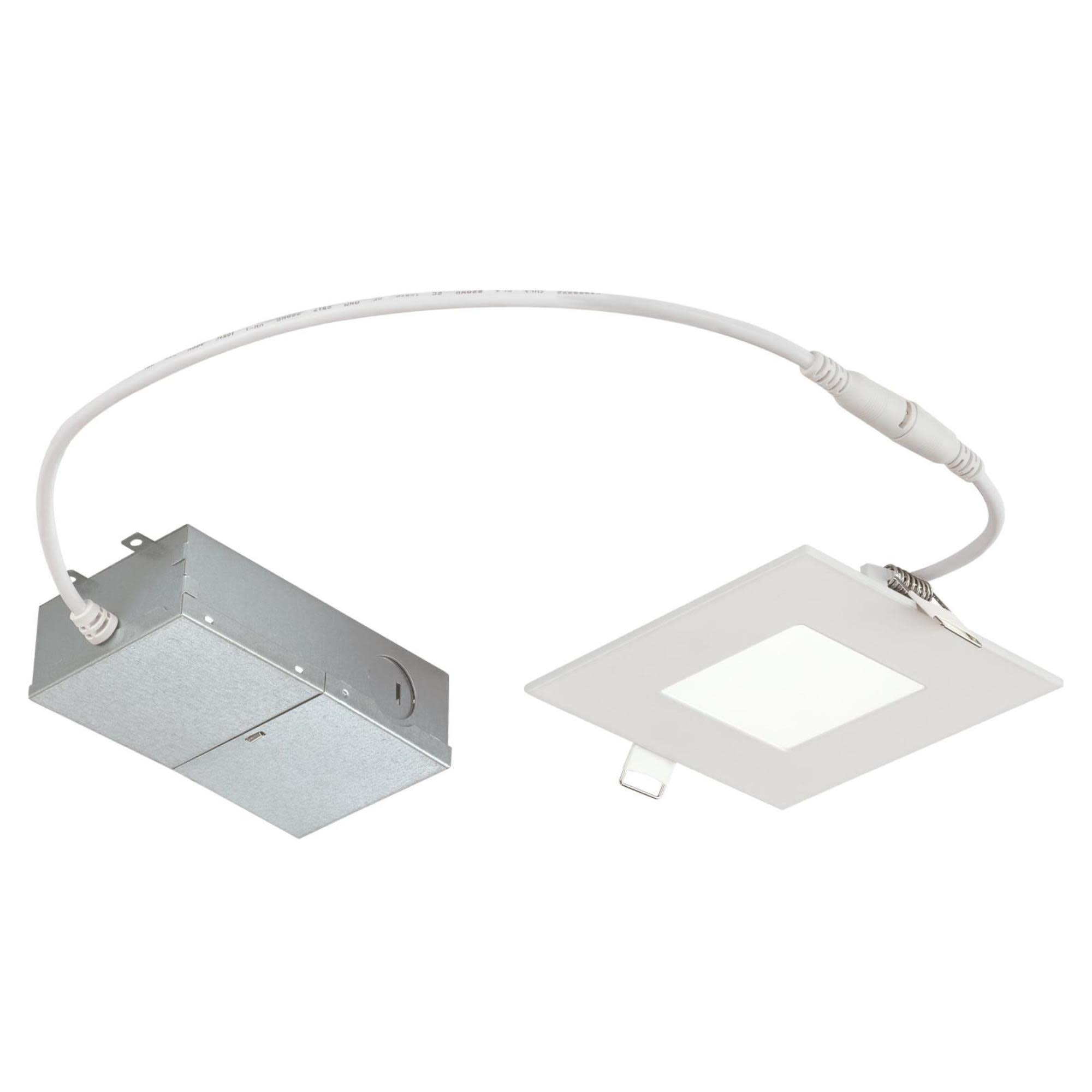 10W Slim Square Recessed LED Downlight 4" Dimmable 5000K, 120 Volt, Box