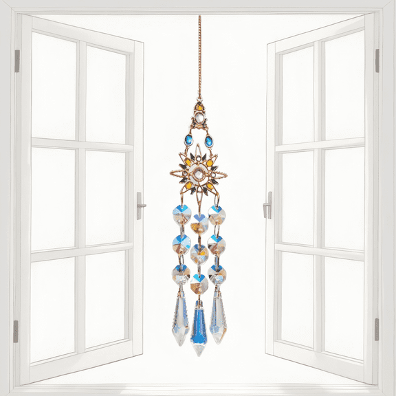 GUCXKOS Handmade Crystal Ball Sun Catchers for Windows - Rainbow Maker Prism Suncatcher, Indoor Outdoor Hanging Decor Gift(1 Count)