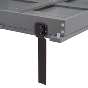 Modern Queen Size Solid Wood Murphy Wall Bed, Foldable Cabinet Bed in Dark Gray