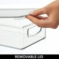 thumbnail image 5 of mDesign Plastic Storage Bin Box Container, Lid, Handles, 4 Pack, Clear, 5 of 8