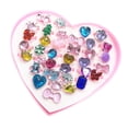 thumbnail image 1 of Vogacara 36 anillos de dibujos animados para niños, anillos de dedo abiertos de resina para niñas, joyería de diamantes de imitación con caja de Juguetes tres Vogacara FN000306-03, 1 of 6