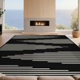 thumbnail image 2 of Design&I 2'x3' Ultra Soft Door Mat, Black White Abstract Design Accent Geometric Horizontal Lines for Modern Decor Fluffy Washable Easy Care Indoor rug for Bedside Entryway, 2 of 3