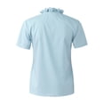 thumbnail image 4 of wendunide Chemises pour Femmes T-Shirt d'Été à Volants Col en V Manches Courtes Imprimé Uni Décontracté Chic Bleu G, 4 of 8