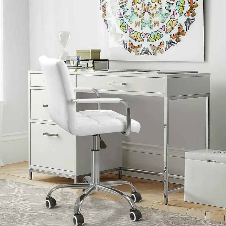 HARANUO Office Chair - Ergonomic Executive Desk Chair With Lumbar Support, Adjustable Height, Swivel, 300lb Capacity (White)