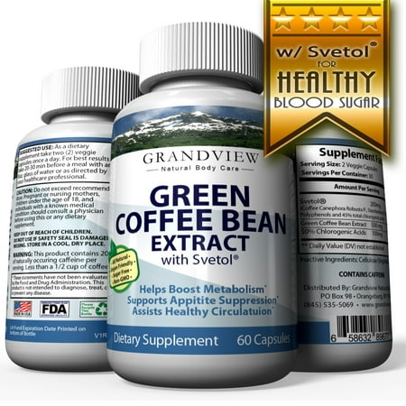 Green Coffee Bean w/Svetol - Helps Suppress Appetite Boosts Metabolism Promotes Weight Loss Helps Control Blood Sugar Levels Heart Healthy Green Coffee Bean w/Svetol (The Best Green Coffee Bean For Weight Loss)
