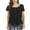 Black, variant on LYMAYTE Womens Casual Short Sleeve Crew Neck Flowy Shirts Flowy Shirts Pleated Basic T-Shirts